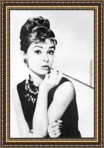 Artist Framed Paintings - Audrey Hepburn by Unknown Artist