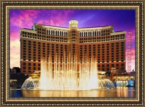 Vague Et La Perle Framed Paintings - Bellagio Intro Las Vegas by Unknown Artist