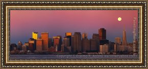 Tavern of The Crescent Moon Framed Paintings - Between the Moon and San Francisco by Unknown Artist