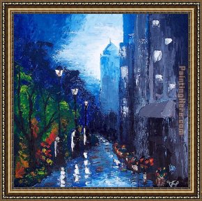 Rain, Steam And Speed - The Great Western Railway Framed Paintings - BLUE RAIN by Unknown Artist