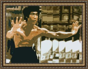 Sports Framed Paintings - Bruce Lee by Unknown Artist