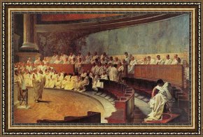 Cesare Framed Paintings - Cicero by Cesare Maccari by Unknown Artist