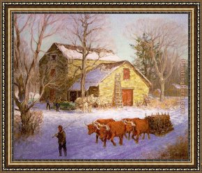 Stone Framed Paintings - Clime The Stone Mill Ice House by Unknown Artist