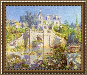 The Artist's Garden at Eragny Framed Paintings - cooper A California Water Garden at Redlands by Unknown Artist