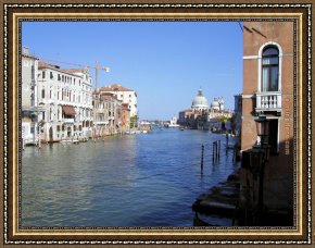 Canal Framed Paintings - Grand Canal scene by Unknown Artist