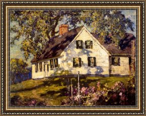 The Artist's Garden at Eragny Framed Paintings - Grave Gardens Hilltop Cape by Unknown Artist