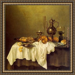Breakfast Framed Paintings - heda Breakfast of Crab by Unknown Artist
