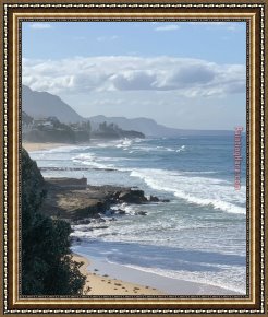 Palette Knife Framed Paintings - Knife Beach by Unknown Artist