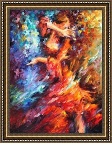 Dancing in The Wind Framed Paintings - Latina Dancing by Unknown Artist