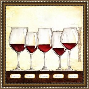 Le Vertige, Idylle Framed Paintings - Les Vins Rouges by Unknown Artist
