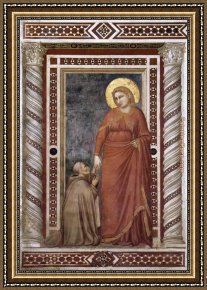 Life of Mary Magdalene Noli Me Tangere by Giotto Di Bondone Framed Paintings - Life of Mary Magdalene Mary Magdalene and Cardinal Pontano By Giotto di Bondone by Unknown Artist