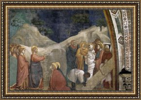 Life of Mary Magdalene Noli Me Tangere by Giotto Di Bondone Framed Paintings - Life of Mary Magdalene Raising of Lazarus By Giotto di Bondone by Unknown Artist