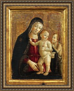 Nina Con Flor Framed Paintings - Madonna con Bambino e San Giovannino by Bartolo by Unknown Artist