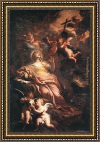 Arabs Crossing The Desert Framed Paintings - Magdalene in the Desert by Domenico Piola 1674 by Unknown Artist