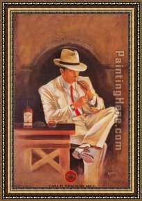 Guitar on a Chair Framed Paintings - Man On Chair by Unknown Artist