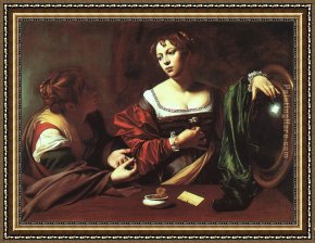 Life of Mary Magdalene Noli Me Tangere by Giotto Di Bondone Framed Paintings - Martha and Mary Magdalene By Merisi Carravaggio by Unknown Artist