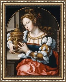 Life of Mary Magdalene Noli Me Tangere by Giotto Di Bondone Framed Paintings - Mary Magdalene By John Gossaert by Unknown Artist