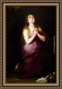 Life of Mary Magdalene Noli Me Tangere by Giotto Di Bondone Framed Paintings - Mary Magdalene By Murillo by Unknown Artist