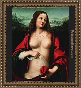 Life of Mary Magdalene Noli Me Tangere by Giotto Di Bondone Framed Paintings - Mary Magdalene holy grail by Unknown Artist