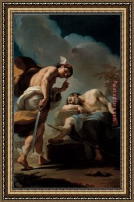 Jupiter And Mercury at Philemon And Baucis Framed Paintings - Mercury About to Behead Argus by Unknown Artist
