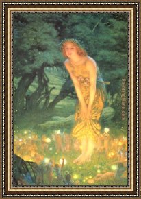 Edward Stott Framed Paintings - Midsummer eve by Edward Robert Hughes by Unknown Artist