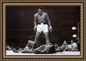 Artist Framed Paintings - Muhammad Ali vs. Sonny Liston by Unknown Artist