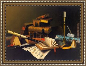 Music Framed Paintings - Music and Literature by Unknown Artist