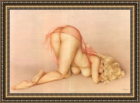 Hamlet Play Scene Framed Paintings - Now Thats the Way to Play Leapfrog by Alberto Vargas by Unknown Artist