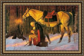 Valley Framed Paintings - Prayer At Valley Forge by Unknown Artist