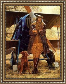 Composition II in Red Blue And Yellow Framed Paintings - Red White & Blue by Unknown Artist