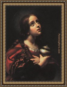 Saint Cosmas And Saint Damian Salvaged Framed Paintings - Saint Mary Magdalene By Carlo Dolci by Unknown Artist