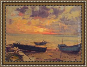 Port of Valencia Framed Paintings - Sea port by Unknown Artist