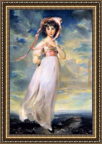 Sir Hubert Von Herkomer Framed Paintings - Sir Thomas Lawrence pinkie by Unknown Artist