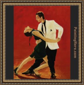 In The Rhythm of Tango Framed Paintings - tango dancers by Unknown Artist
