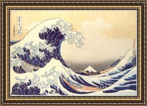 Rain, Steam And Speed - The Great Western Railway Framed Paintings - The Great Wave at Kanagawa by Katsushika Hokusai by Unknown Artist