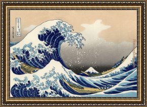 Rain, Steam And Speed - The Great Western Railway Framed Paintings - The Great Wave of Kanagawa by Katsushika Hokusai by Unknown Artist