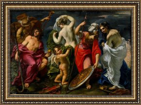 Lodovico Framed Paintings - the Judgement of Paris by Lodovico David by Unknown Artist