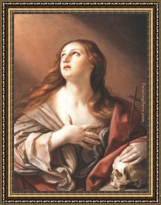 Penitent Magdalen Framed Paintings - The Penitent Magdalene By Guido Reni by Unknown Artist