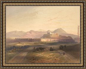 Out on The Town Framed Paintings - Town and Citadel of Ghuznee by Unknown Artist