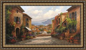 Out on The Town Framed Paintings - Town by Paul Guy Gantner by Unknown Artist