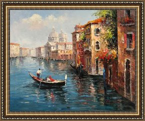 Palette Knife Framed Paintings - V015 by Unknown Artist