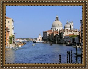 Canal Framed Paintings - Venice's Grand Canal by Unknown Artist