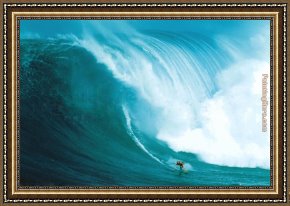 Riders Framed Paintings - Wave Rider by Unknown Artist