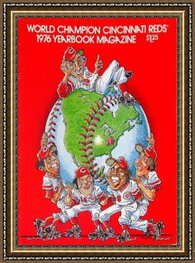 Small Worlds II Framed Paintings - world champion cincinnati reds by Unknown Artist