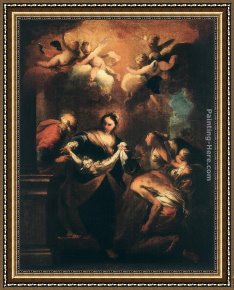 Miracle of The Bread And Fish Framed Paintings - The Miracle of the Roses by Valerio Castello