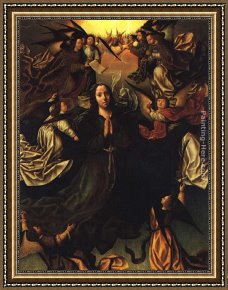 Assumption of The Virgin, Detail of The Apostles Framed Paintings - Assumption of the Virgin by Vasco Fernandes