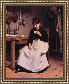 The Stirrup Cup Framed Paintings - A Cup of Coffee by Victor Gabriel Gilbert