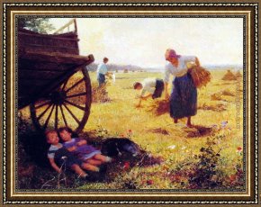 The Cart Or Return From Haymaking Framed Paintings - Haymaking by Victor Gabriel Gilbert