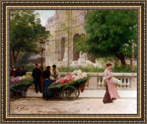 Place De La Concorde Framed Paintings - La Place De La Trinite by Victor Gabriel Gilbert