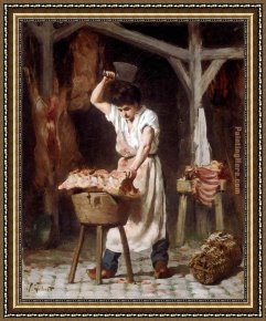 Jeune Bergere Debout Framed Paintings - Le jeune boucher by Victor Gabriel Gilbert